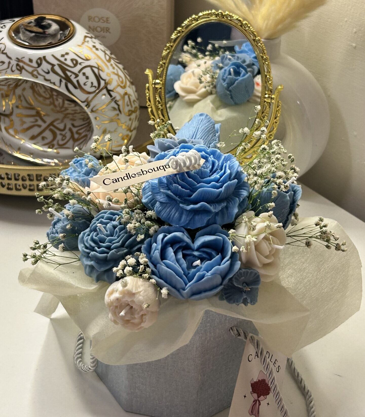Blue arabic candle boquet Blue arabic candle boquet