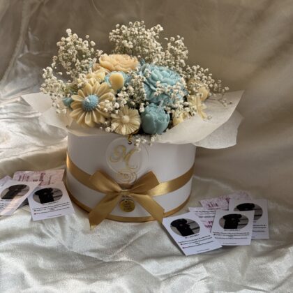 Shop Full Width Blue and white Baby boy candle bouquet