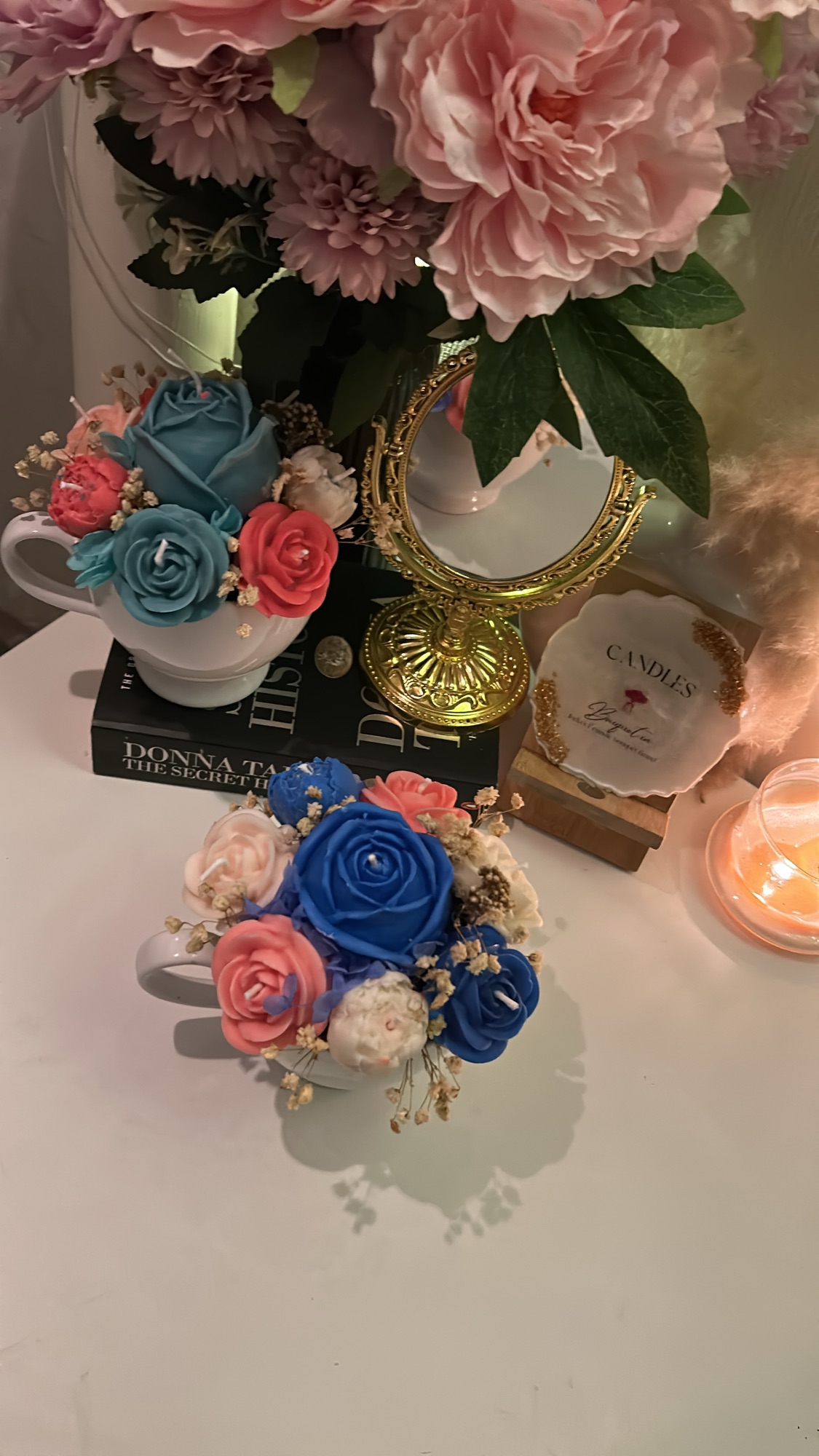 Best friend Edition Mug Candle Bouquet with Personalized Name Best friend Edition Mug Candle Bouquet with Personalized Name