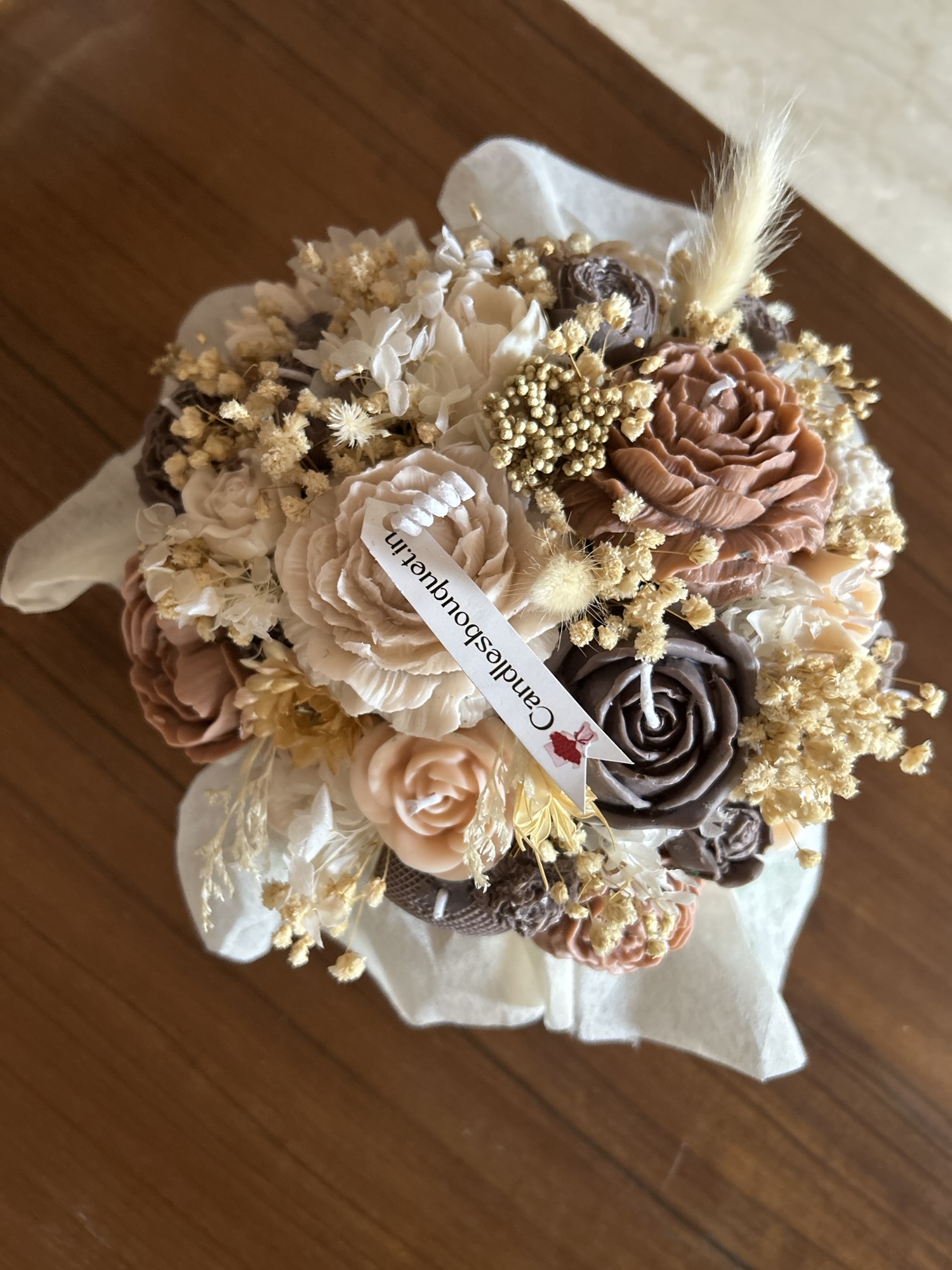 Brown beige Arabic candle bouquet (Largesize) Brown beige Arabic candle bouquet (Largesize)