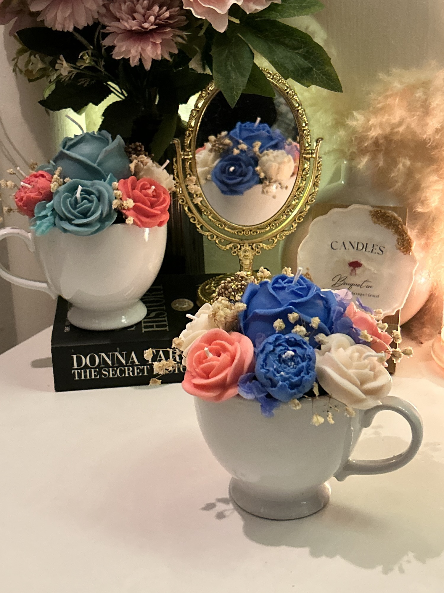 Best friend Edition Mug Candle Bouquet with Personalized Name Best friend Edition Mug Candle Bouquet with Personalized Name