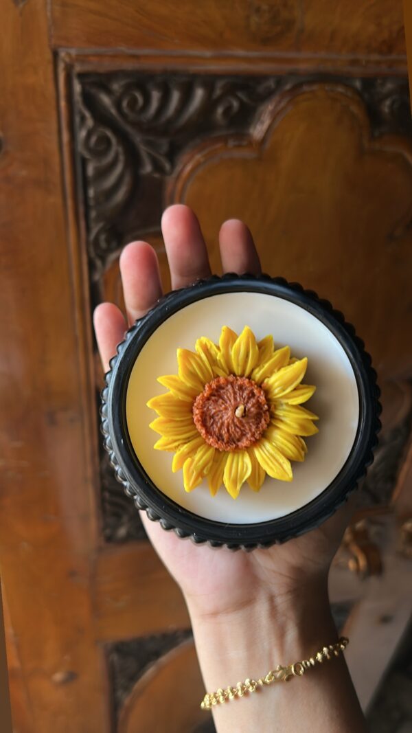 Yellow Sunflower Candle jar (Corporate events gifting)