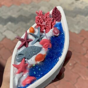 Shop Full Width Sea blue coral theme yacht candle